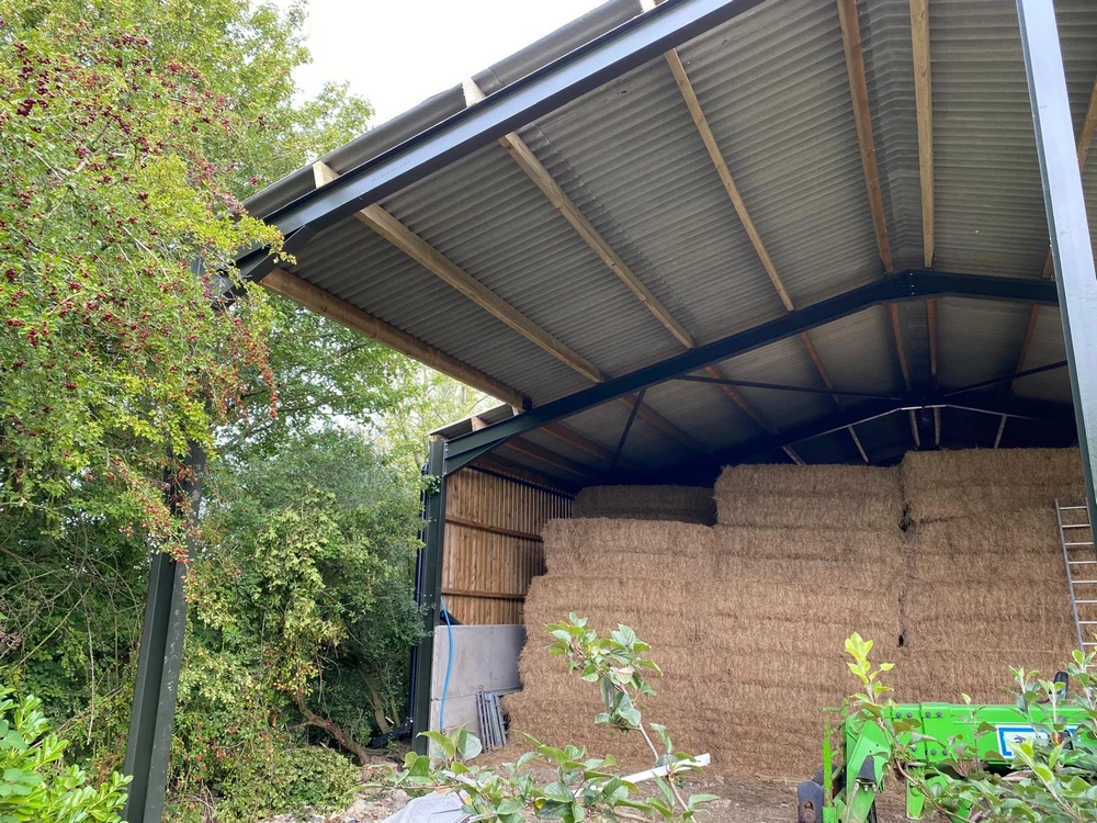 Agricultural Buildings - Hay Store, Farm Buildings Hay Storage Farm Building by DFC Steel Construction. Shown here: 1 bay extension - Hay Store - attached to main farm building -Wiltshire, Minety - DFC Steel Construction