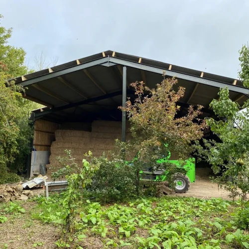 Agricultural Buildings - Farm Buildings in Gloucestershire by DFC Steel Construction. Shown here: 1 bay extension - Hay Store - attached to main farm building -Wiltshire, Minety -DFC Steel Construction.